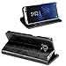 ProCase Galaxy S8 Plus Genuine Leather Case, Vintage Wallet Folding Flip Case with Kickstand and Multiple Card Slots Magnetic Closure Protective Cover for Galaxy S8+ 2017 -Black