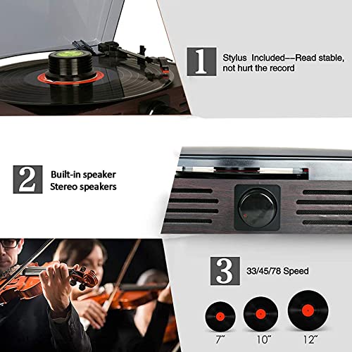 Tourne-disque rétro Bluetooth avec haut-parleurs intégrés et phonographe vintage piloté par courroie USB pour toutes les familles - Les Beatles, Paul McCartney, John Lennon, RIngo Starr, George Harrison Tourne-disque rétro Bluetooth avec haut-parleurs intégrés et phonographe vintage piloté par courroie USB pour toutes les familles – Image 7