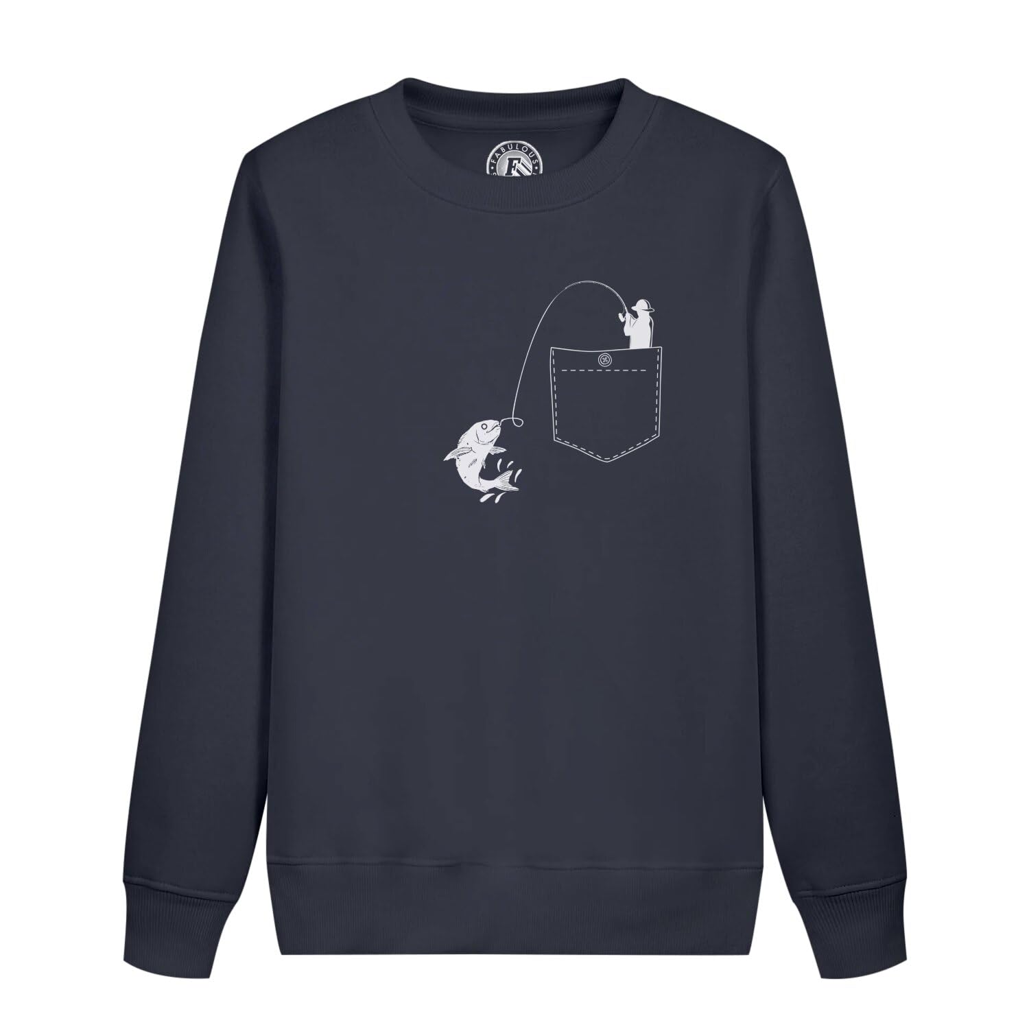 Sweatshirt enfant pêcheur avec poche surprise poisson dessin