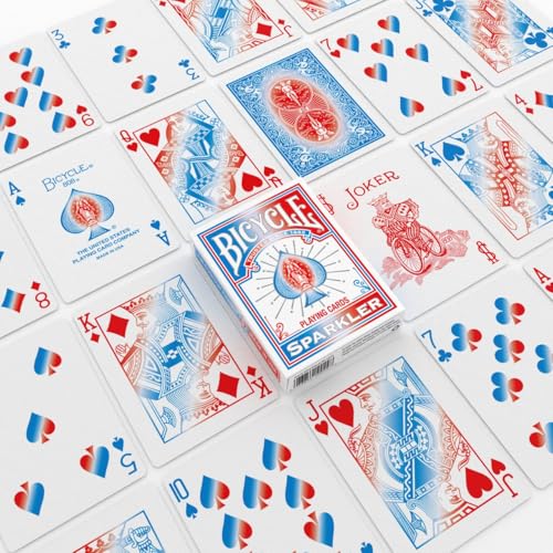 Image of Bicycle Sparkler Playing Cards - Made in USA - Tribute to American Flag & Dazzling Fireworks Deck, Bold Patriotic Collectible Card Set for Fourth of July Parties, Americana Gifts, Family Game Night