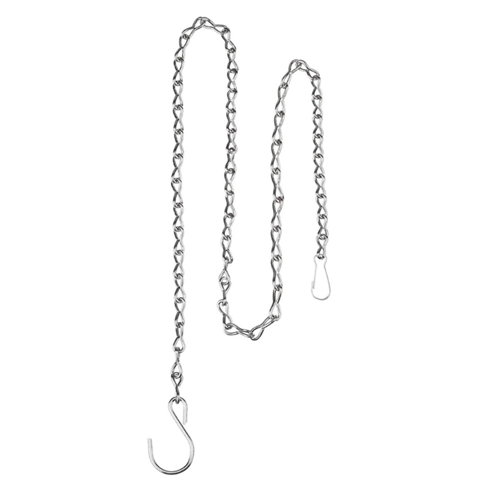 SQQCREATO Hanging Basket Chains Metal Hanging Chain 24/50/90cm Flower Pot Basket Bird Feeders Planters Lanterns Chains Home Garden Hangers(Silver-90CM)