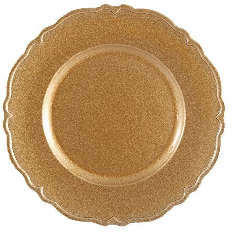 Set of 6 Wave GOLD Charger Plates Decorative Under-plates