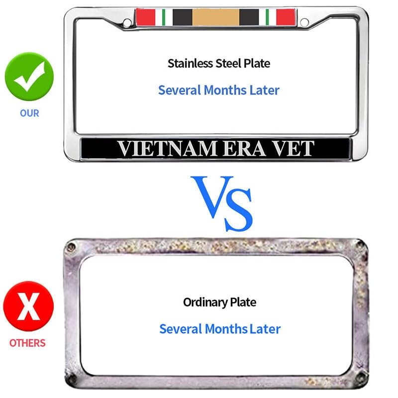 Image of Vietnam Era Veteran License Plate Frame - Military Service Commemorative Car Accessory