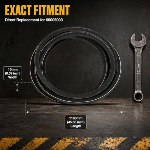 Image of 60005003 3L Tooth HB Heavy-Duty Drive Belt for Earthquake Trimmer, 10mm x 1160mm Replacement Belt, Anti-Slip, Quiet, Easy Install