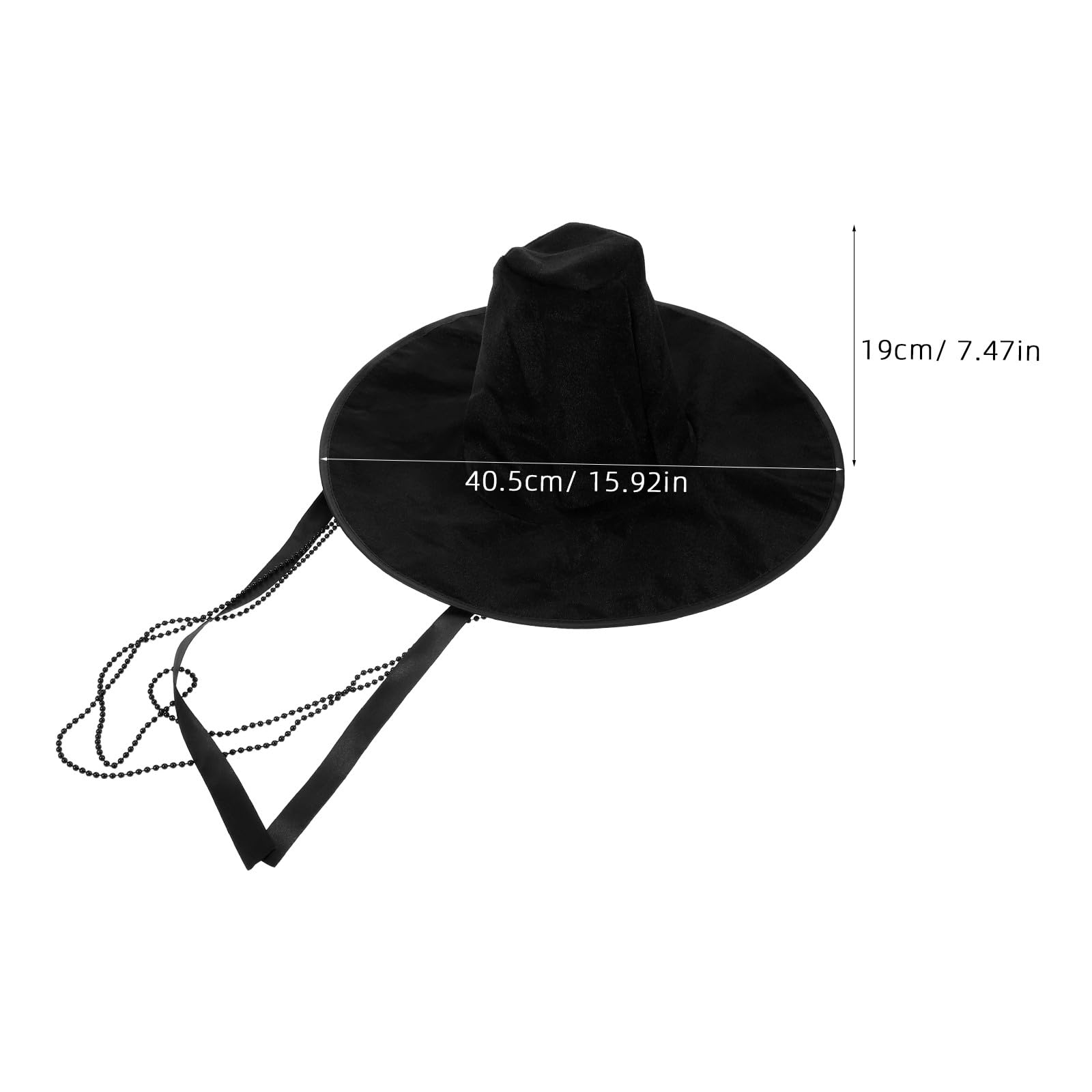 Uonlytech 2 sombreros tradicionales: sombrero de cosplay para adultos y hombres con cinta de perlas, accesorio negro para Halloween o disfraz de escenario