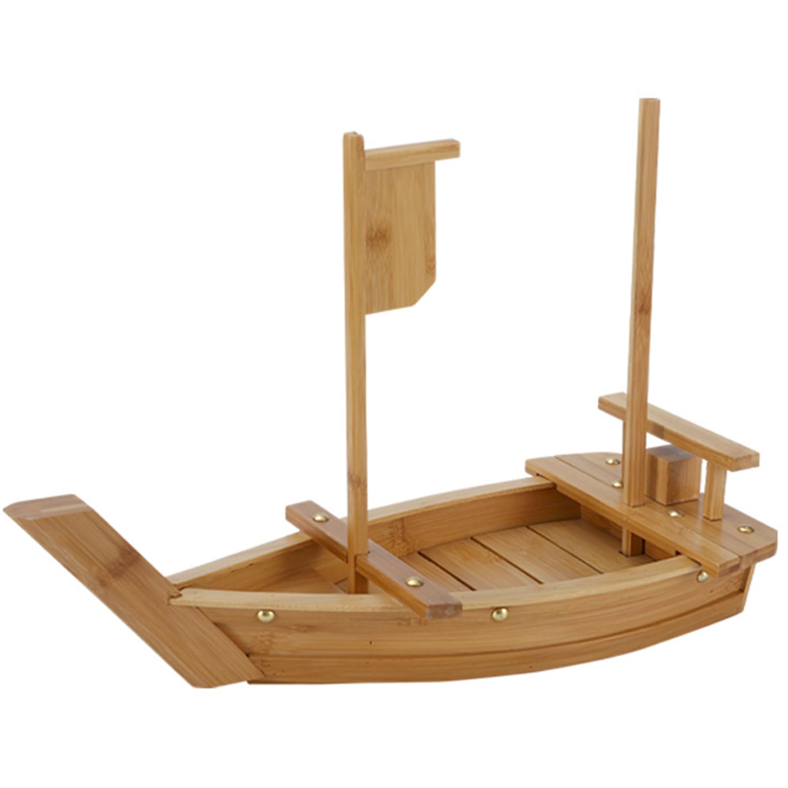 Sushi Boat Bambus, rozmiary drewniana taca do serwowania łodzi sushi, japoński talerz do łodzi sushi, talerz do serwowania sashimi, do restauracji lub domu (naturalny bambus), 50 cm