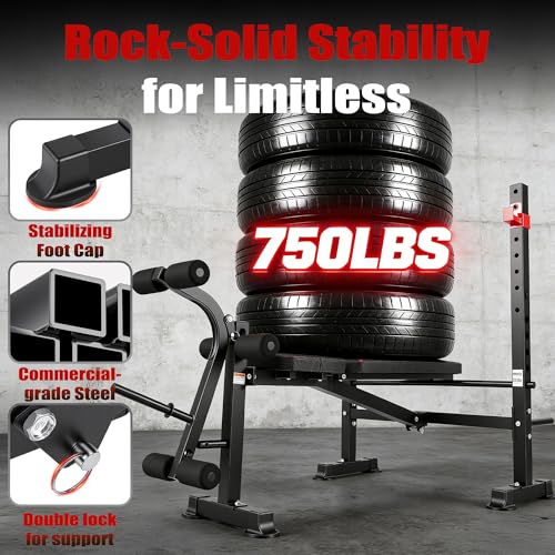 Foldable 1500LBS 8 IN 1 Olympic Weight Bench Set with Squat Rack, Leg Extension/Curl & Preacher Curl, Adjustable Bench Press Set with Safety Bar Catches for Home Gym Full Body Workout - Image 3