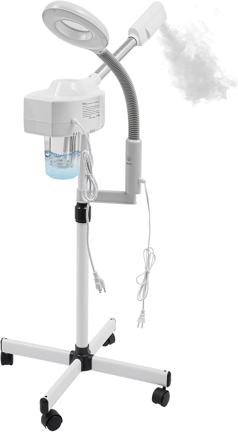 800W Professional 2 in 1 Facial Steamer with 3X/5X Magnifying Lamp, Height Adjustable Face Steamer for Skin Care for Home Spa Beauty Salon Esthetician 800W Professional 2 in 1 Facial Steamer with 3X/5X Magnifying Lamp, Height Adjustable Face Steamer for Skin Care for Home Spa Beauty Salon Esthetician
