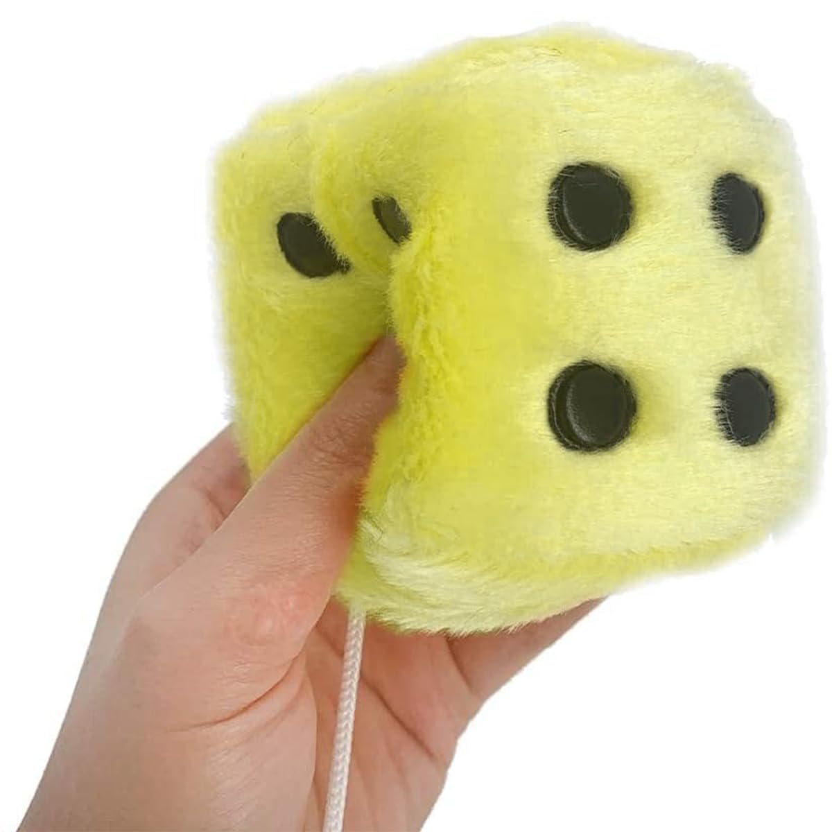Dés En Peluche Pour Rétroviseur De Voiture - Lot De 1 Cube Moelleux Rétro - Décoration D'intérieur Auto (Couleur : Jaune)