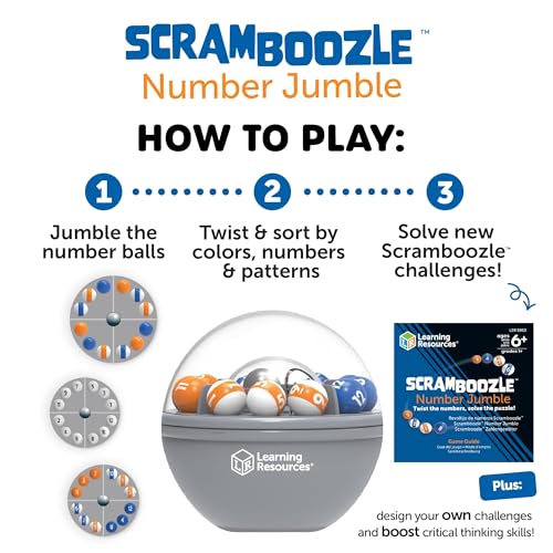 Image of Learning Resources Scramboozle Number Jumble - 3D Brain Teasers for Kids and Adults, Puzzles for Teens, Boosts Critical Thinking and Problem Solving, Travel Games, Fidget Toy, Gifts for Boys and Girls