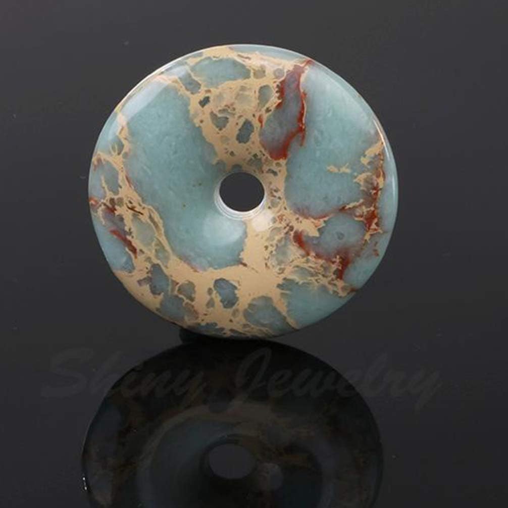 HEALLILY Gemstone Crystals Agate Jasper Reiki Healing Chakra Donut Pendant Bead Semi Precious Stone DIY Jewelry Accressory 40mm - Image 4