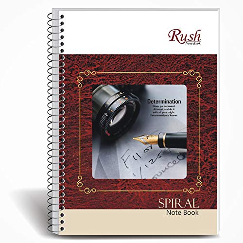 Image of Rush Rough A4 Spiral Notebook 200 Pages | Single Line Ruled | 200 Pages Notebook Ruled | Pack of 1 | Spiral Register (200 Pages, Single Line Ruled)