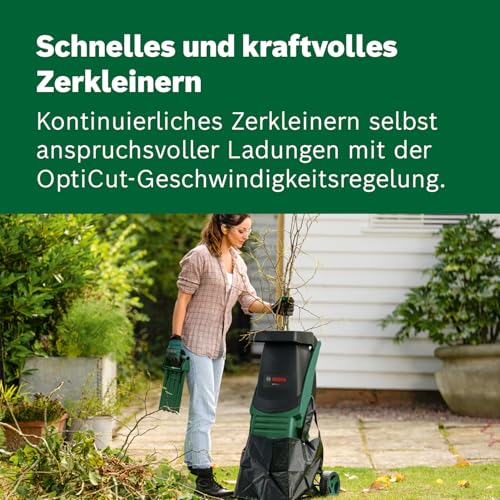 Bosch AXT Rapid 2000 Häcksler (zum leistungsstarken Häckseln von Gartenabfällen; kraftvoller 2000-W-Motor)