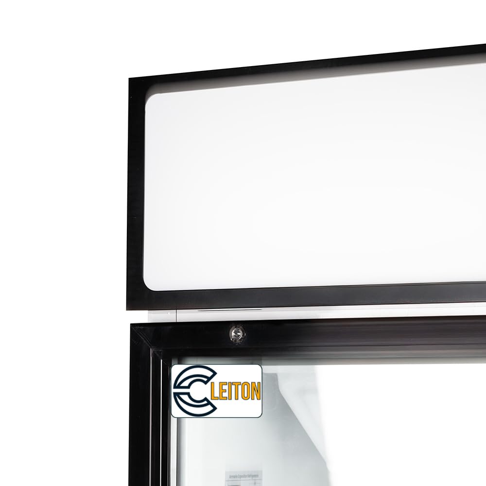 Cleiton® Armario Expositor Refrigerador 1 Puerta de Cristal 300 Litros Doble Cristal Templado Refrigeracion Ventilada Antivaho 600x550x1950 mm | Vitrina Expositora Refrigerada | Nevera Frio Bebidas