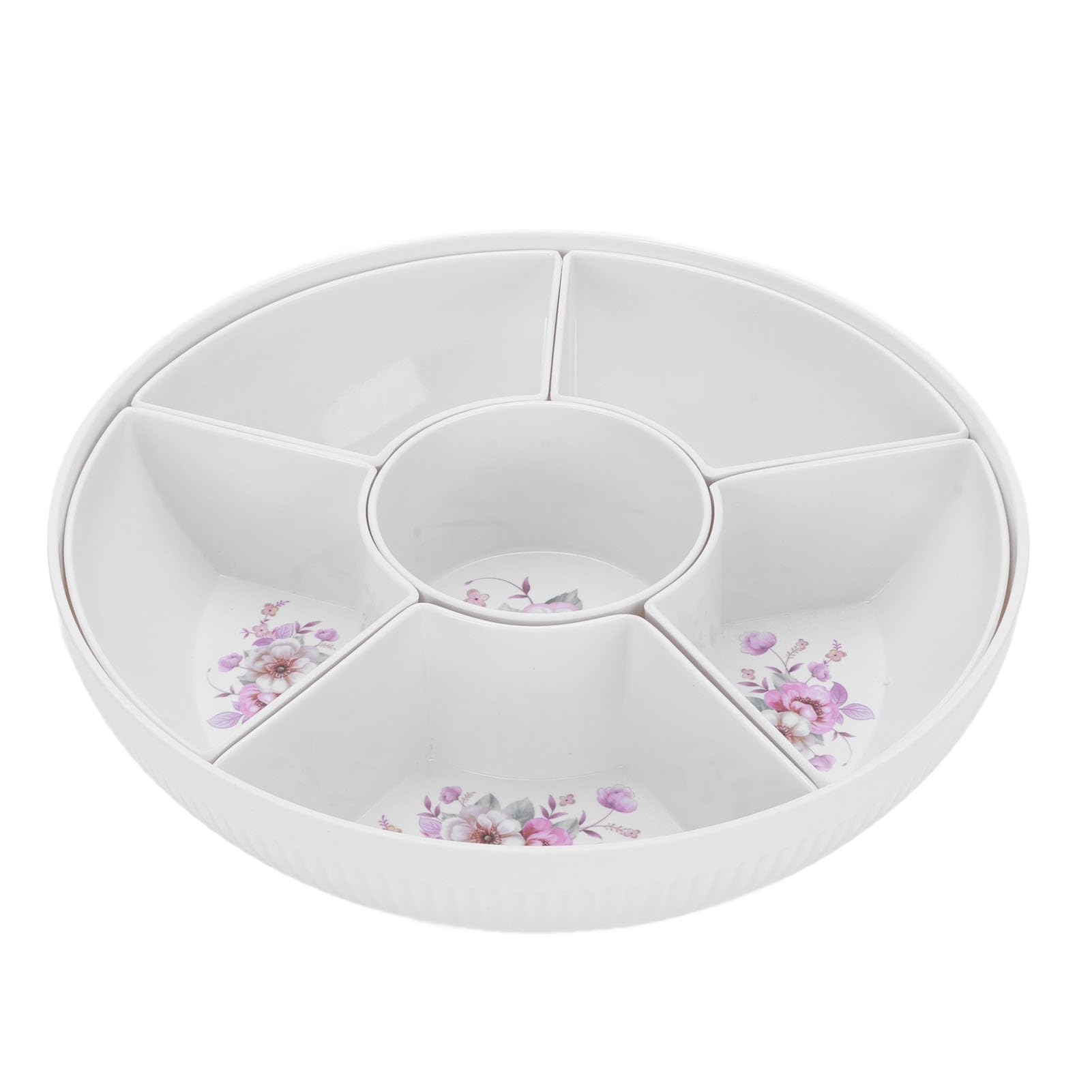 Bandeja para Refrigerios de 6 Compartimentos, Contenedor para Servir Dividido Duradero para el Hogar, Cocina, Almacenamiento de Dulces y Nueces