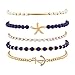 Lux Accessories Navy Nautical Starfish Anchor Arm Candy Set (5PC)