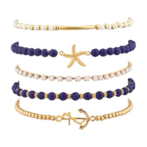 LUX accesorios azul marino náutico estrella de mar Anchor brazo Candy set (5u00a0piezas)