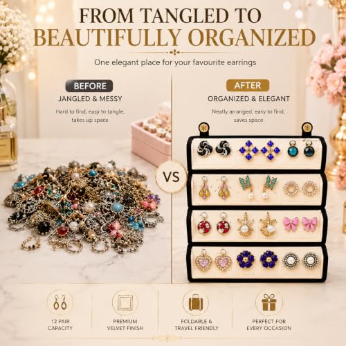 Image of Zenzai Women's Traditional Oxidised Jhumka Earrings Set