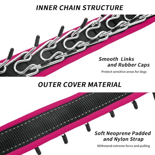 Image of Martingale No Pull Dog Collar - Heavy Duty Nylon With Buckle, Adjustable Anti Pull Reflective Slip Collar for Large Medium Small Dog Training Walking M Hot Pink