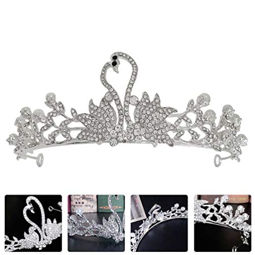 Beaupretty Kid Crystal Tiara Strass Cigno Fiore