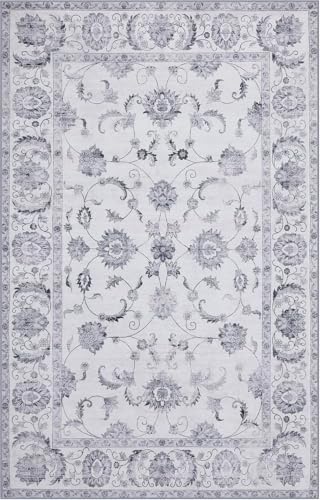 Tapis antidérapant 160x200cm fini les glissades dans le salon gris - 4