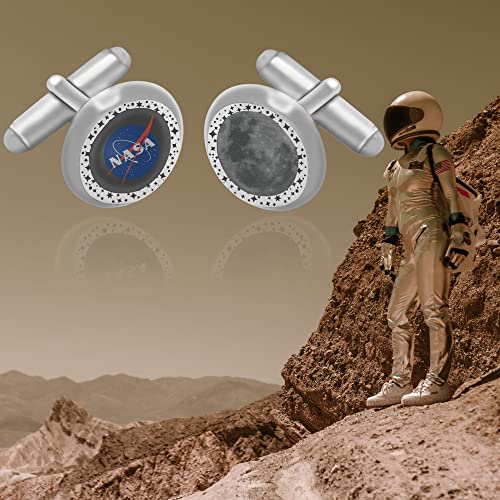 Mancuernillas NASA para hombre con tarjeta artesanal miniatura 6
