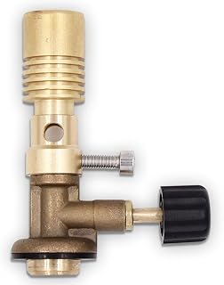 Brass Lab Premium Bunsen Burner Designed for Screw Gas Cartridge with Gas and Air Adjustment (EN 417), for Camping, Fishing, Jewelry, Lab