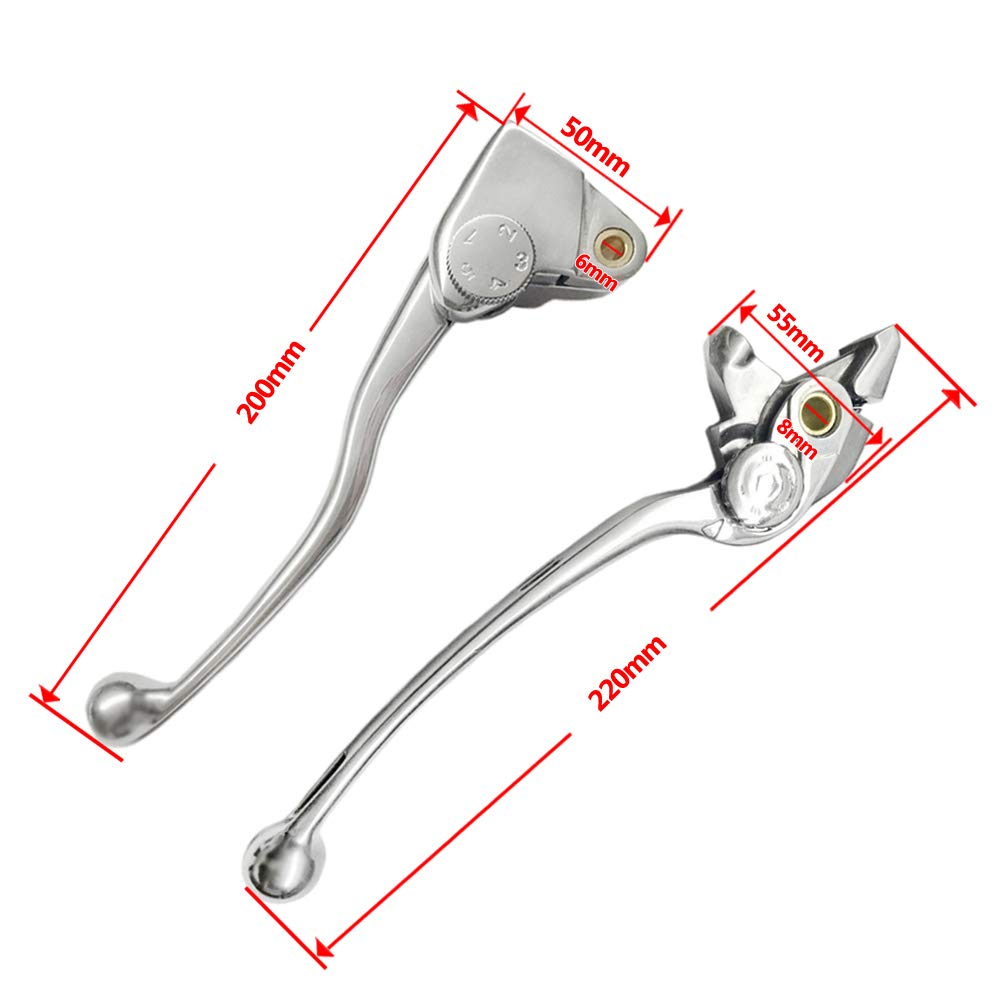 Palancas de embrague del freno de aluminio para Compatible con Kawasaki Ninja 650 ER-6N ER6N ER6F ER-6F KLE 650 Versys 650 09 10 11 12 13 14 15 16 17 18 ER 650 EX 650 R Polished Silver