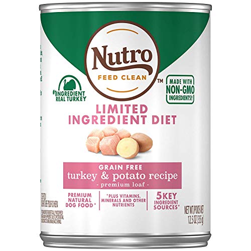 Nutro 791356 Limited Ingredient Diet Adult Canned Soft Wet Dog Food Premium Loaf Turkey & Potato Recipe cover