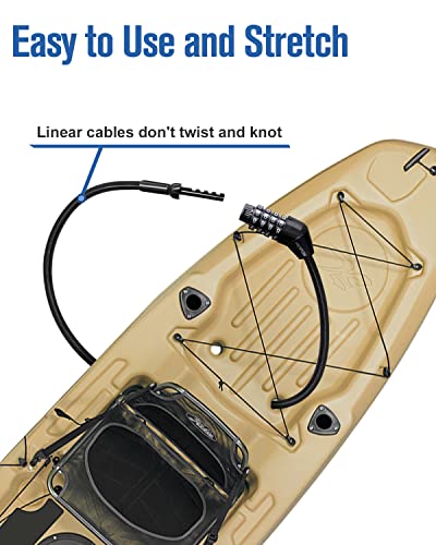 Ndakter Cable Lock, 4-Digit Resettable Combination 8Mm Cable Lock, 6 Feet Anti-Theft Weatherproof Straight Cable Lock For Kayak, Canoe, Motorboat, Cooler, Scooler, Outdoor And Camping Equipment #TOP2