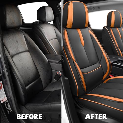 Image of Seat Covers for Chevy Silverado 1500 2007-2026 (Black&Orange,Front Set)