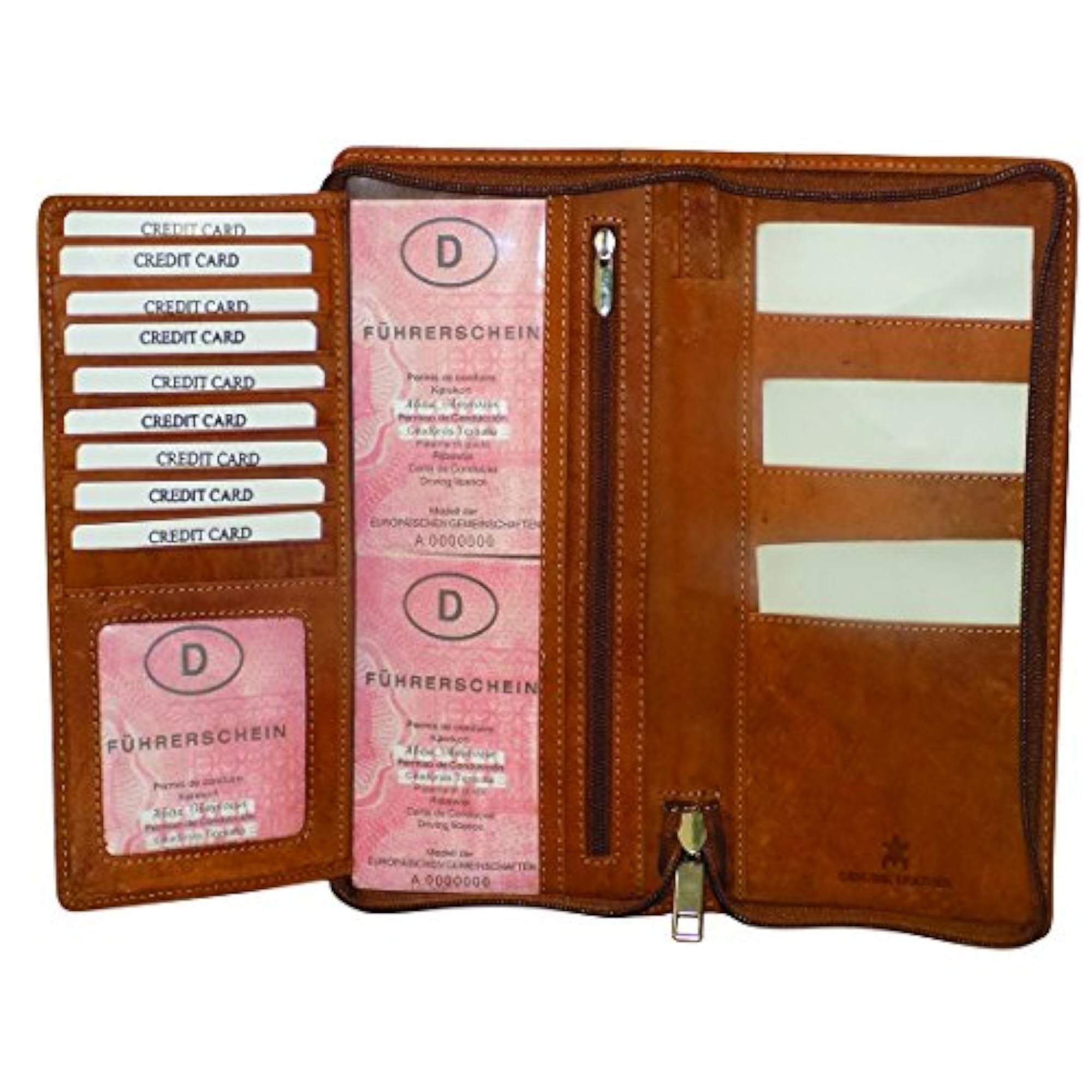 Leather Passport Holder Travel Document Organizer