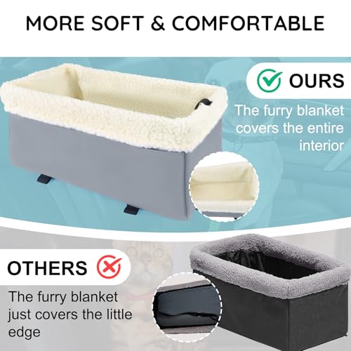 UTOLOVE assento de carro para cães pequenos, assento de carro para cães com console central com almo