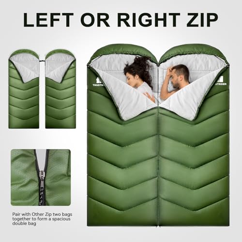 Sleeping Bags for Adults Cold Weather, Portable, Waterproof, Lightweight Camping Sleeping Bag for Tall Girls Boys with Compression Sack for Warm Camping, Hiking, Outdoor & Indoor miniatura 3