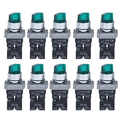 BERM 10 Pack Normally Closed Button Knob Switch AC AC 24V Model B...