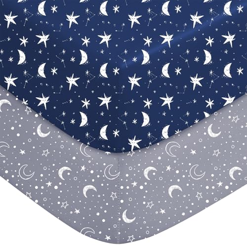 FILLEEP Baby Crib Sheets for Boys Girls Neutral, 2 Pack Crib Mattress Sheet for Standard Crib and Toddler Mattress, Super Soft Breathable Fitted Crib...