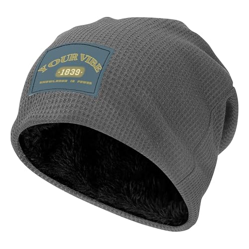 Bonnet en maille douce premium avec intérieur peluche confortable Gray 11