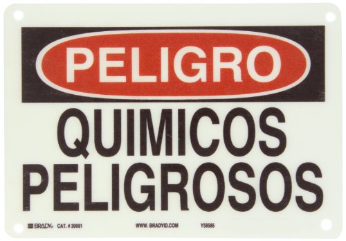 Panneau Quimicos Peligrosos Brady 17,8x25,4 cm : fini les signalisations usées par le temps