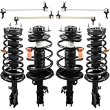 KUIPERAUTO Front and Rear Struts Assembly Sway Bars Links Kit Compatible for 2002-2003 Toyota Camry Lexus ES300 171490 171491 171492 171493 171494 8PCS Struts w/Coil Spring 4 Sway Bars Links
