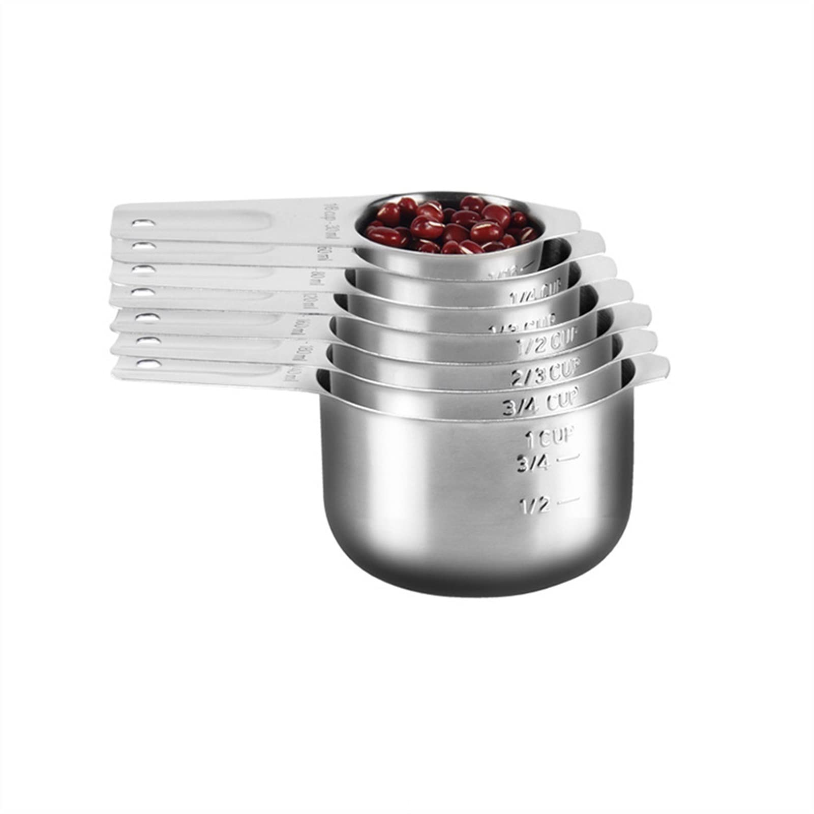 sztuk/zestaw miarki Premium zestaw kuchennych łyżek miarowych do układania w stosy zestaw miarek i łyżek ze stali nierdzewnej (kolor: 7 szt. miarek) (7 szt. miarek)
