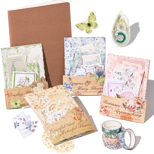 Kit journal indésirable vintage JOYCHOIC 4 packs scrapbooking floral