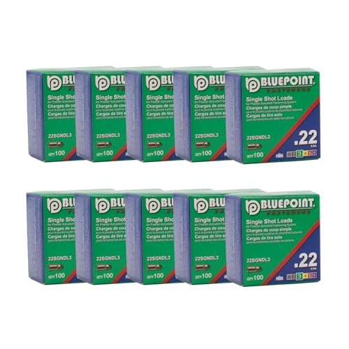 BLUEPOINT .22 Cal Green Neck Down Single Shot Powder Load for Powder Actuated Fastening System, (1000 - Count). Item# 22SGNDL3 10-Pack Save $30