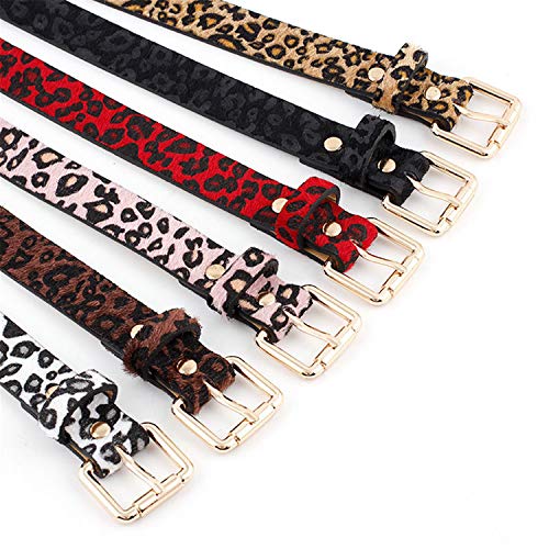 Andongnywell Women Leopard Print Leather Belt for Pants Jeans Waist Belt with Alloy Buckle Plus Size Belts2