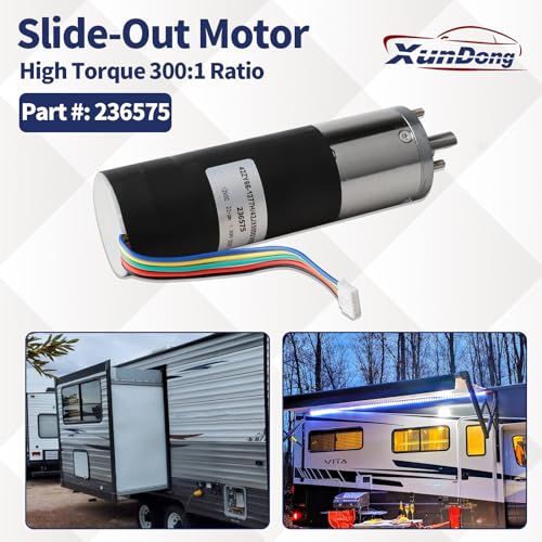 Image of 236575 RV Slide-Out Motor Compatible with Lippert Schwintek in-Wall Slide System 300:1 High Torque Gear Ratio DC 12V