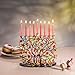 Yair Emanuel Hanukah Menorah Laser Cut Multi Color Pomegranate Design by Artist