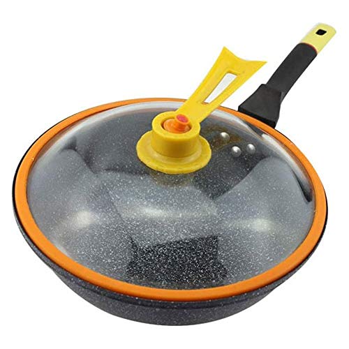 Wok antiadherente acero inoxidable con tapa 32 cm