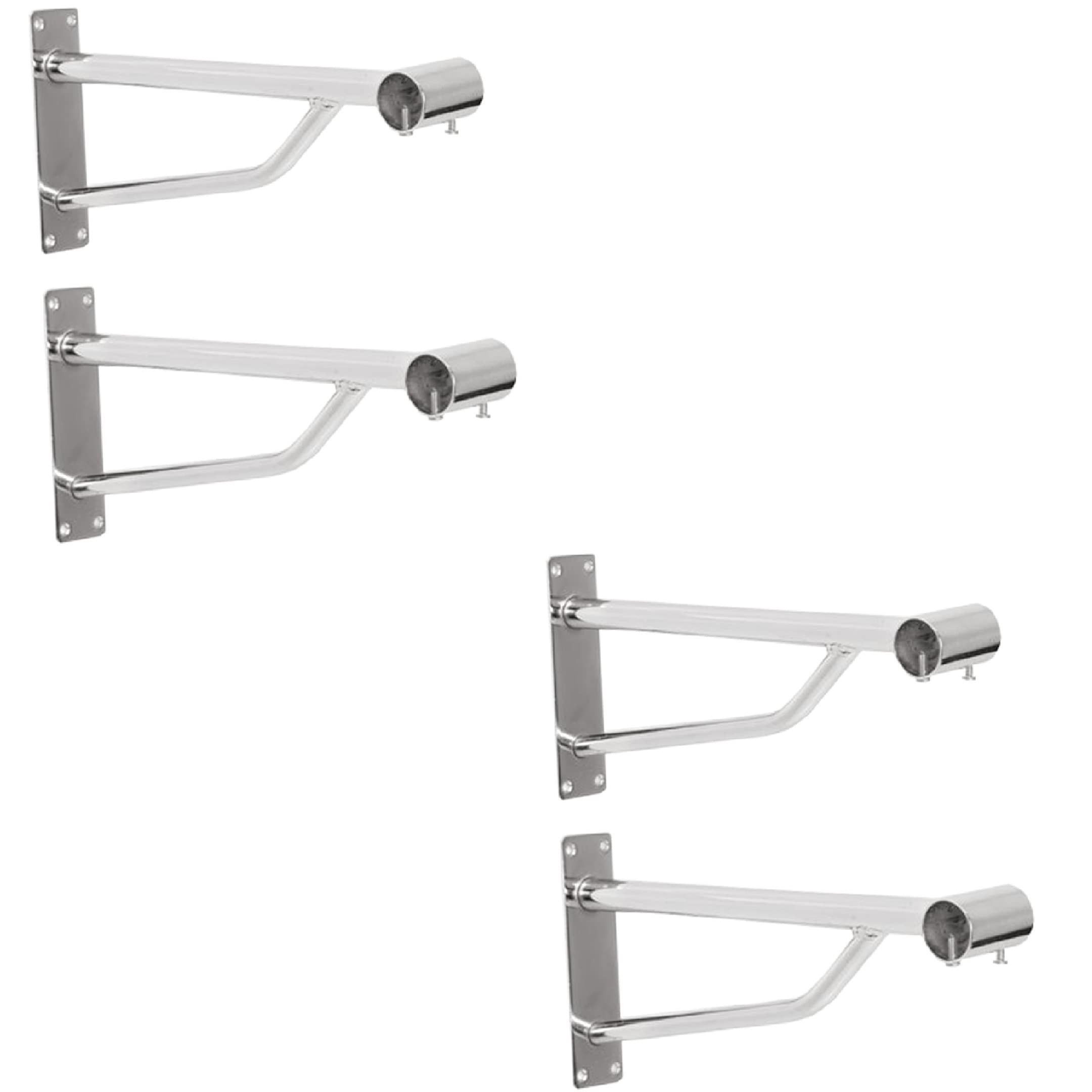 MY SHOPFITTINGS LTD Ltd. 25mm HEAVY DUTY WALL FIX CHROME SUPPORT ARM BRACKET FOR 25MM MM DIAMETER TUBE, WALK IN WARDROBE CHROME TUBING HANGING RAIL SYSTEM