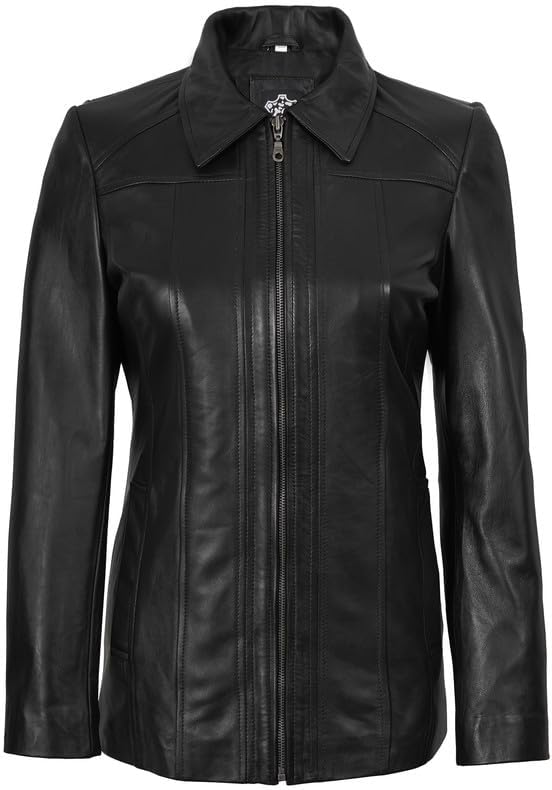 Blingsoul Leather Car Coats for Womens - Black Brown Real Long Leather Jacket Women - Image 3