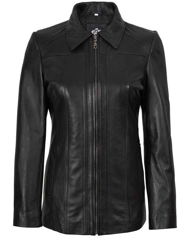 Blingsoul Leather Car Coats for Womens - Black Brown Real Long Leather Jacket Women3