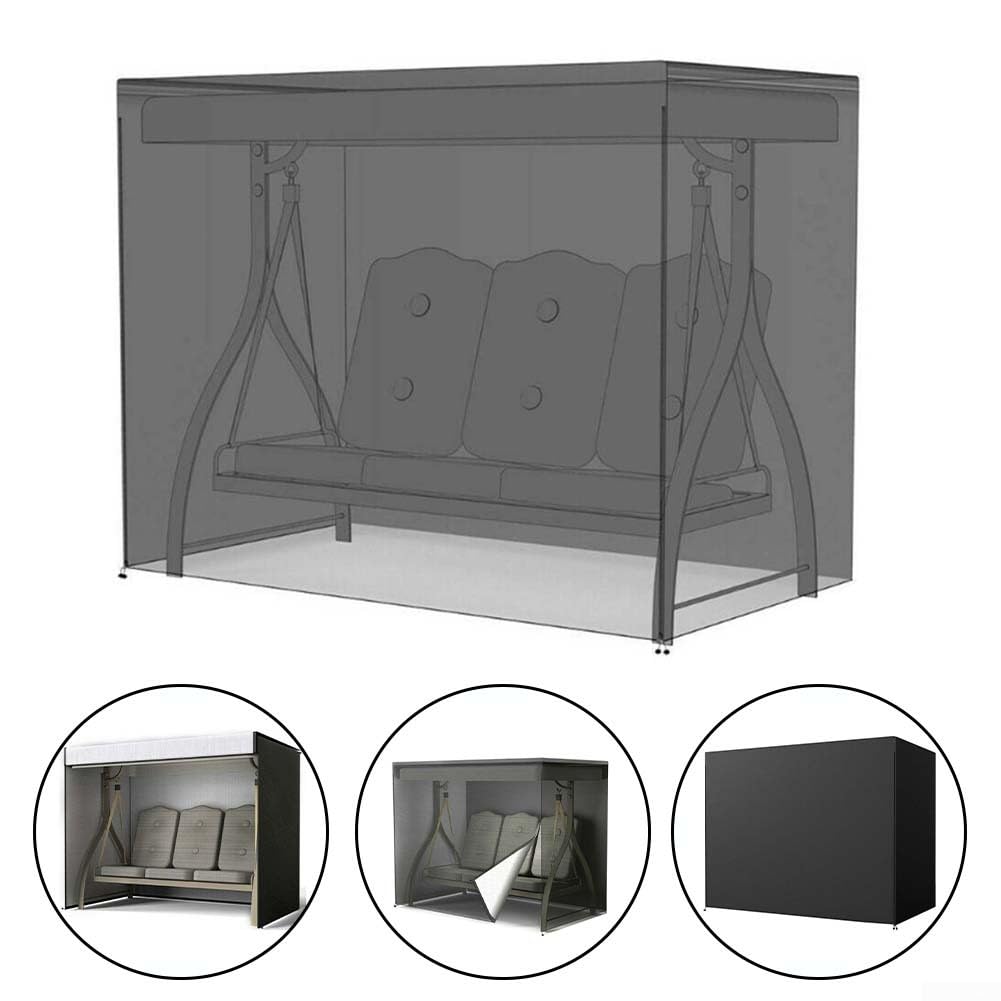 Copertura per dondolo da giardino a 3 posti, impermeabile, in tessuto Oxford 420D, protezione solare, per mobili da giardino e patio (220 x 125 x 170 cm)